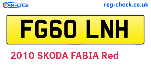 FG60LNH are the vehicle registration plates.