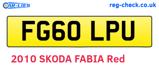 FG60LPU are the vehicle registration plates.