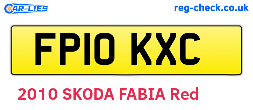 FP10KXC are the vehicle registration plates.