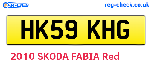 HK59KHG are the vehicle registration plates.