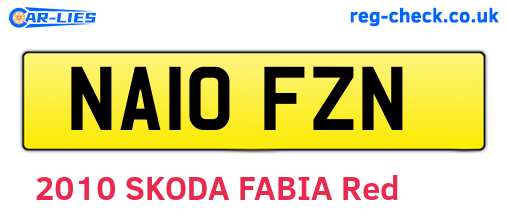 NA10FZN are the vehicle registration plates.