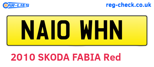 NA10WHN are the vehicle registration plates.