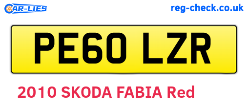 PE60LZR are the vehicle registration plates.