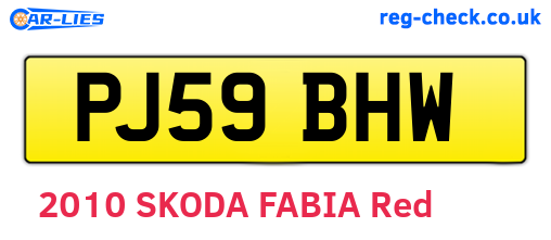 PJ59BHW are the vehicle registration plates.