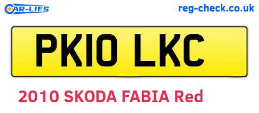 PK10LKC are the vehicle registration plates.