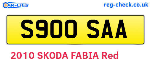 S900SAA are the vehicle registration plates.