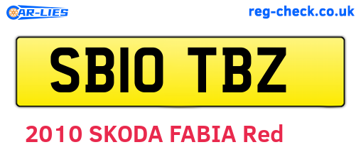 SB10TBZ are the vehicle registration plates.