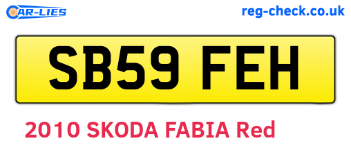 SB59FEH are the vehicle registration plates.
