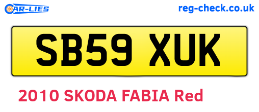 SB59XUK are the vehicle registration plates.