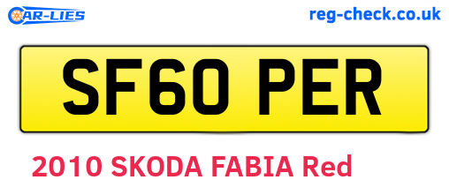 SF60PER are the vehicle registration plates.