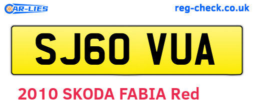 SJ60VUA are the vehicle registration plates.