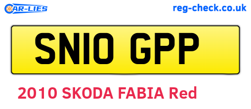 SN10GPP are the vehicle registration plates.