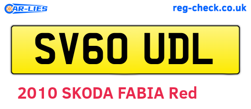 SV60UDL are the vehicle registration plates.