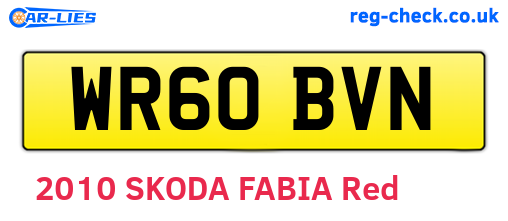 WR60BVN are the vehicle registration plates.