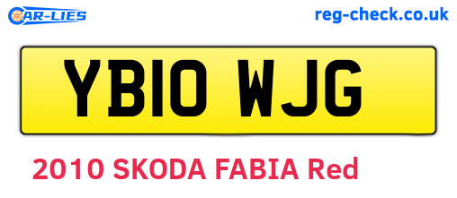 YB10WJG are the vehicle registration plates.