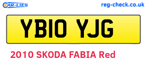 YB10YJG are the vehicle registration plates.