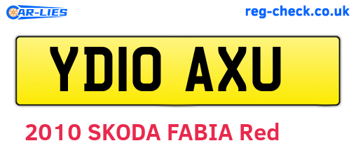 YD10AXU are the vehicle registration plates.