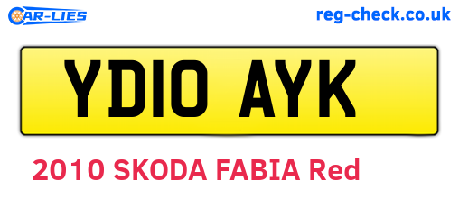YD10AYK are the vehicle registration plates.