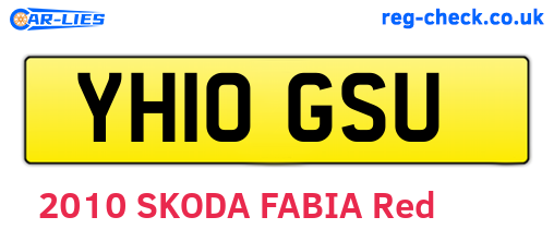 YH10GSU are the vehicle registration plates.