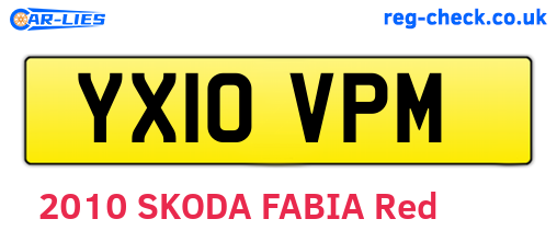 YX10VPM are the vehicle registration plates.