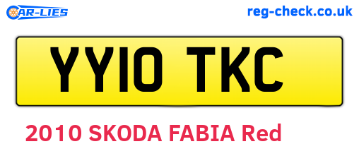 YY10TKC are the vehicle registration plates.