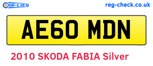 AE60MDN are the vehicle registration plates.