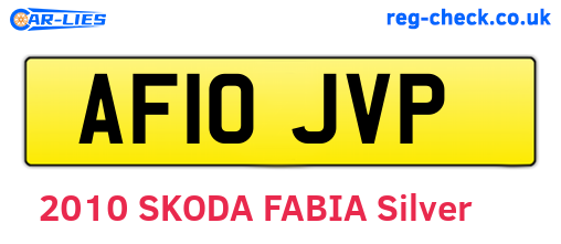 AF10JVP are the vehicle registration plates.