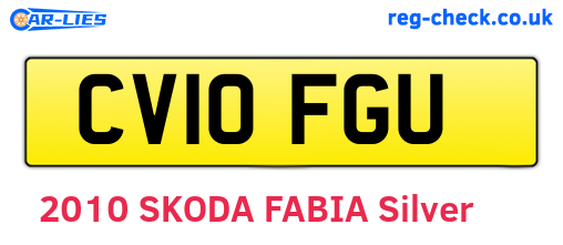 CV10FGU are the vehicle registration plates.