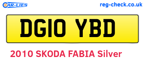 DG10YBD are the vehicle registration plates.