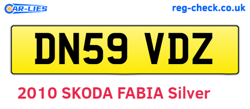 DN59VDZ are the vehicle registration plates.