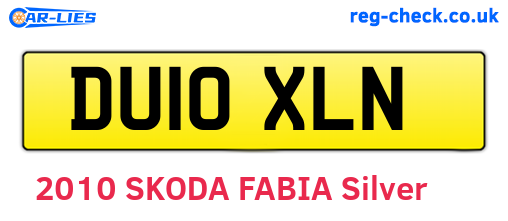 DU10XLN are the vehicle registration plates.