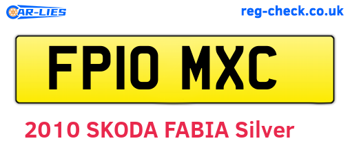 FP10MXC are the vehicle registration plates.