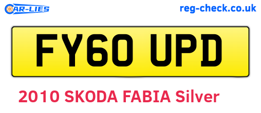 FY60UPD are the vehicle registration plates.