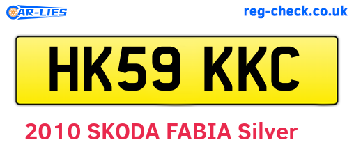 HK59KKC are the vehicle registration plates.