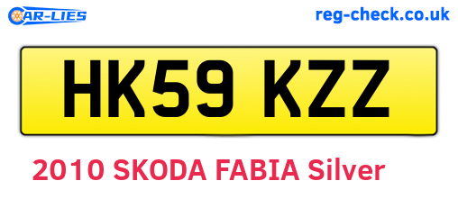 HK59KZZ are the vehicle registration plates.