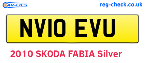 NV10EVU are the vehicle registration plates.
