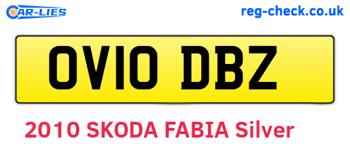 OV10DBZ are the vehicle registration plates.