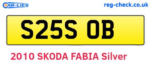 S25SOB are the vehicle registration plates.