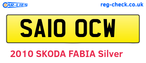 SA10OCW are the vehicle registration plates.