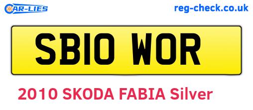 SB10WOR are the vehicle registration plates.