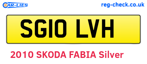 SG10LVH are the vehicle registration plates.