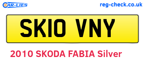 SK10VNY are the vehicle registration plates.
