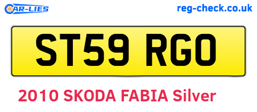 ST59RGO are the vehicle registration plates.