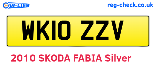 WK10ZZV are the vehicle registration plates.