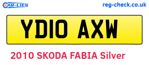 YD10AXW are the vehicle registration plates.
