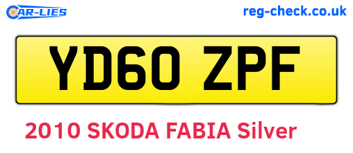 YD60ZPF are the vehicle registration plates.