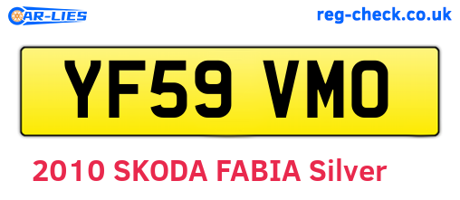 YF59VMO are the vehicle registration plates.