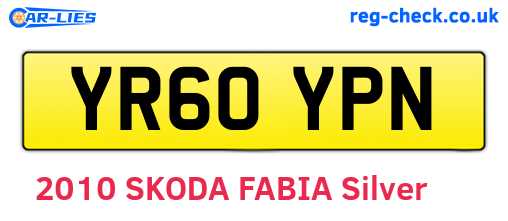 YR60YPN are the vehicle registration plates.