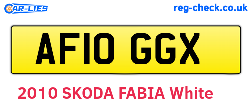 AF10GGX are the vehicle registration plates.