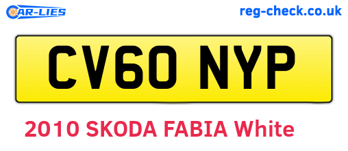 CV60NYP are the vehicle registration plates.